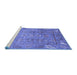 Sideview of Machine Washable Abstract Blue Modern Rug, wshabs3764blu