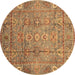 Round Machine Washable Abstract Brown Modern Rug, wshabs3764brn