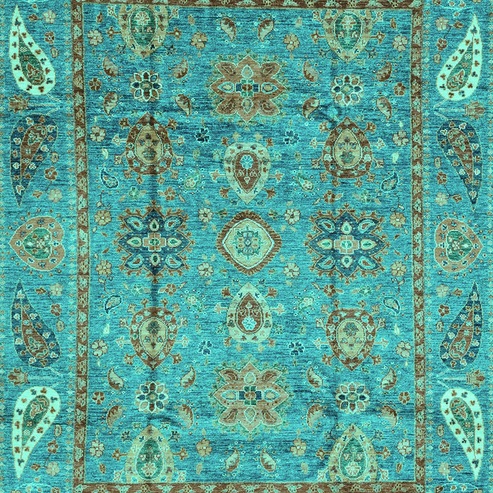 Machine Washable Abstract Turquoise Modern Area Rugs, wshabs3764turq