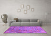 Machine Washable Abstract Purple Modern Area Rugs in a Living Room, wshabs3764pur