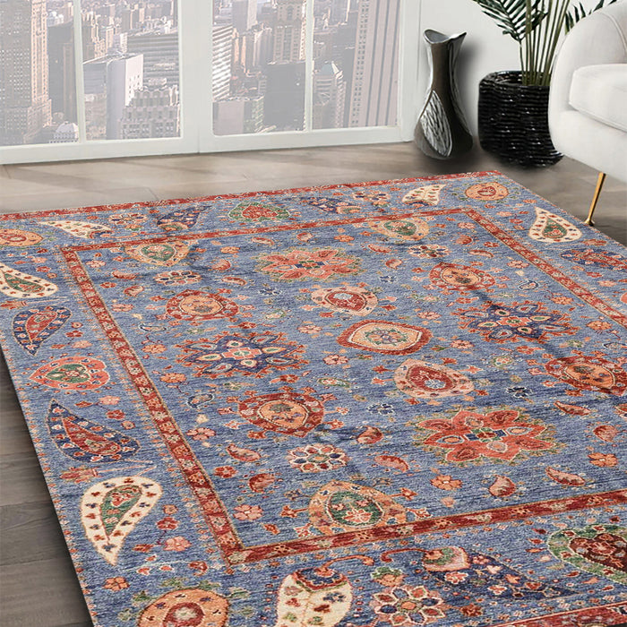 Abstract Chestnut Brown Modern Rug in Family Room, abs3764