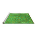 Sideview of Machine Washable Abstract Green Modern Area Rugs, wshabs3764grn