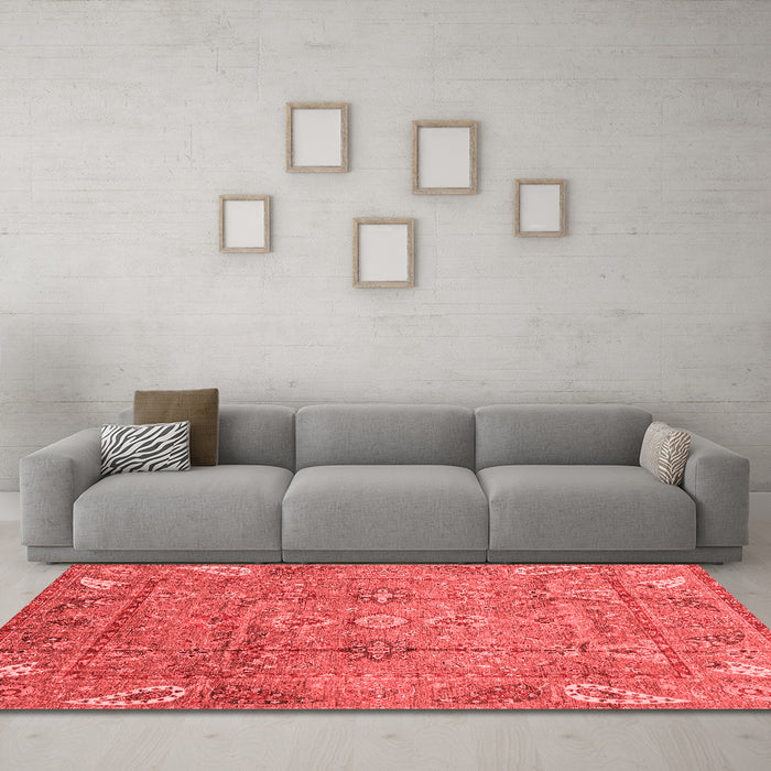Modern Red Washable Rugs