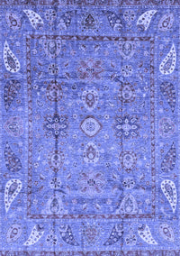 Abstract Blue Modern Rug, abs3764blu