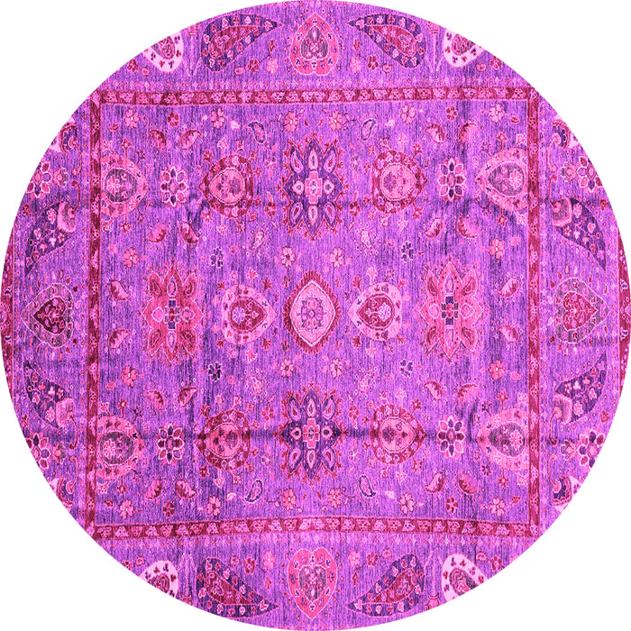 Round Machine Washable Abstract Pink Modern Rug, wshabs3764pnk