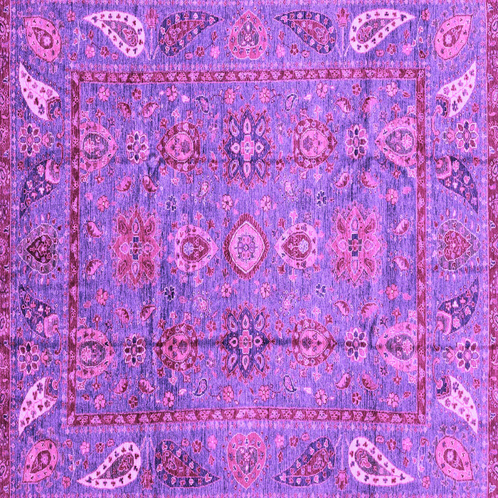 Square Machine Washable Abstract Purple Modern Area Rugs, wshabs3764pur