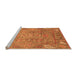 Sideview of Machine Washable Abstract Orange Modern Area Rugs, wshabs3764org