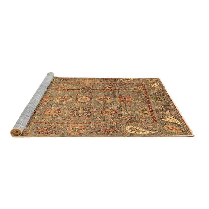 Sideview of Machine Washable Abstract Brown Modern Rug, wshabs3764brn