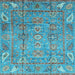 Square Abstract Light Blue Modern Rug, abs3764lblu