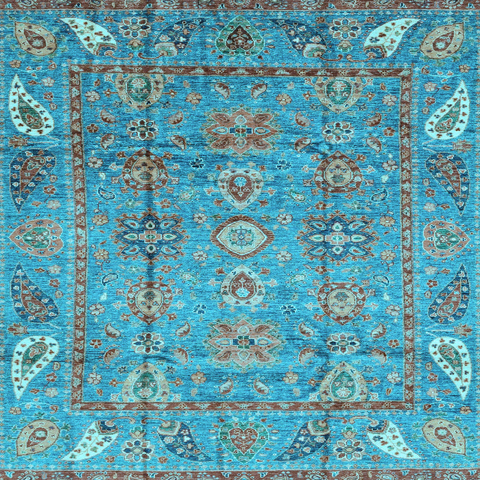 Square Machine Washable Abstract Light Blue Modern Rug, wshabs3764lblu