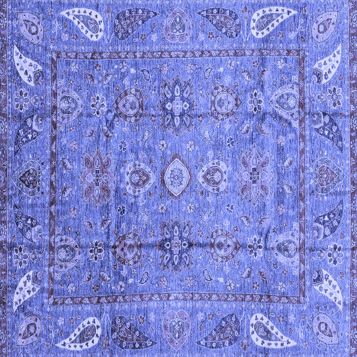Square Abstract Blue Modern Rug, abs3764blu