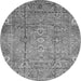 Round Abstract Gray Modern Rug, abs3764gry