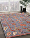 Machine Washable Abstract Chestnut Brown Rug in a Family Room, wshabs3764