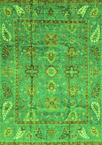 Abstract Green Modern Rug, abs3764grn