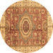 Round Machine Washable Abstract Brown Modern Rug, wshabs3765brn