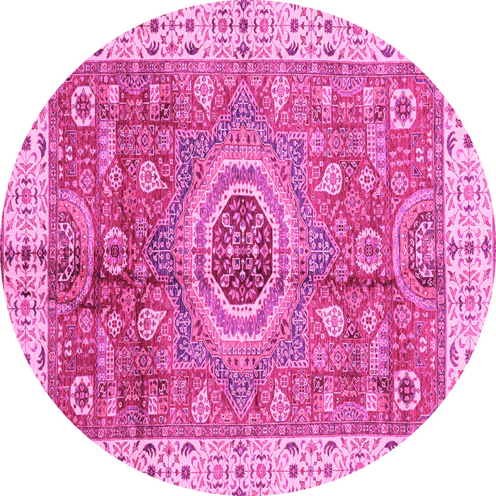 Round Abstract Pink Modern Rug, abs3765pnk