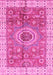 Machine Washable Abstract Pink Modern Rug, wshabs3765pnk