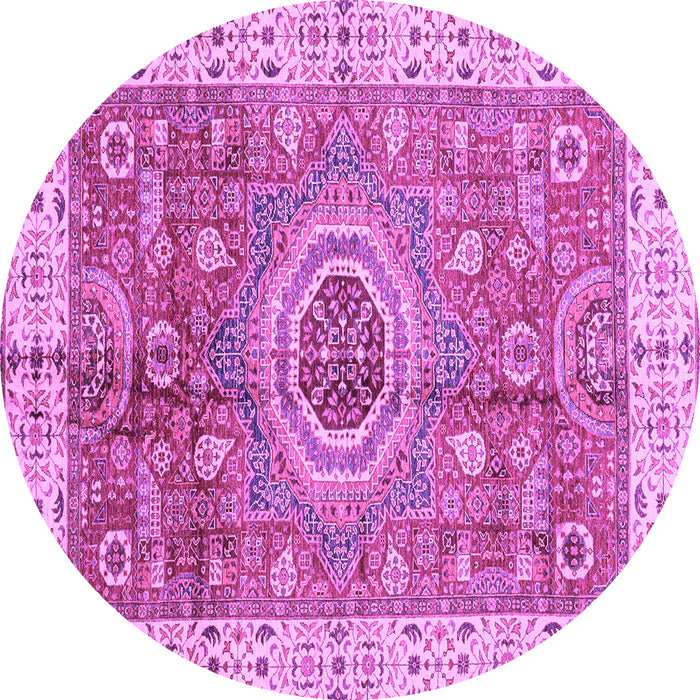Round Abstract Purple Modern Rug, abs3765pur