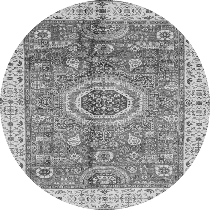 Round Machine Washable Abstract Gray Modern Rug, wshabs3765gry