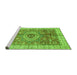 Sideview of Machine Washable Abstract Green Modern Area Rugs, wshabs3765grn