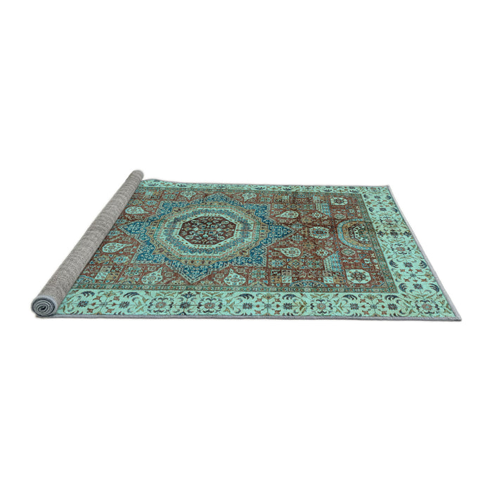 Sideview of Machine Washable Abstract Light Blue Modern Rug, wshabs3765lblu