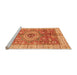 Sideview of Machine Washable Abstract Orange Modern Area Rugs, wshabs3765org