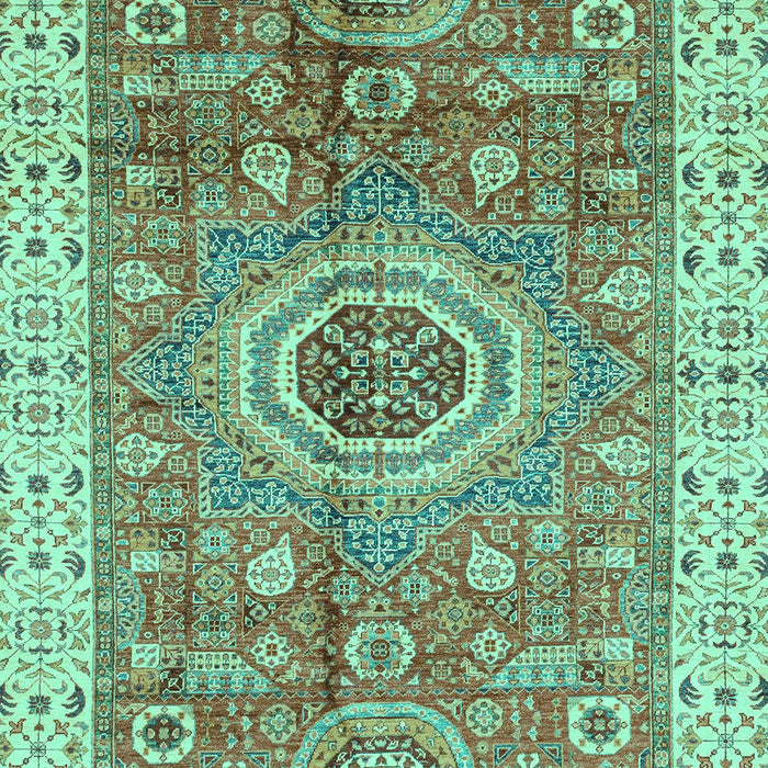 Machine Washable Abstract Turquoise Modern Area Rugs, wshabs3765turq