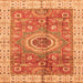 Square Machine Washable Abstract Orange Modern Area Rugs, wshabs3765org