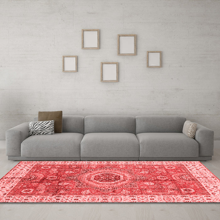 Modern Red Washable Rugs