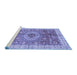 Sideview of Machine Washable Abstract Blue Modern Rug, wshabs3765blu