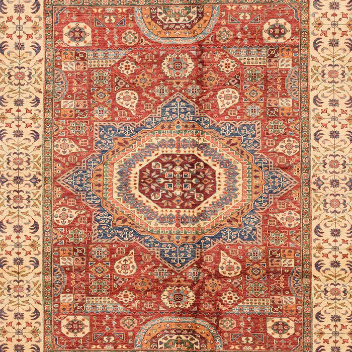 Machine Washable Abstract Red Rug, wshabs3765