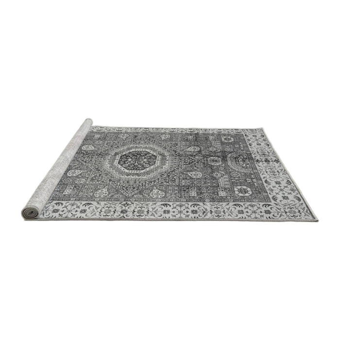 Sideview of Machine Washable Abstract Gray Modern Rug, wshabs3765gry