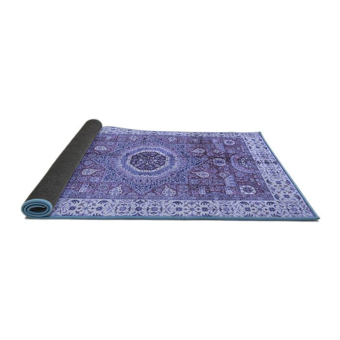 Sideview of Abstract Blue Modern Rug, abs3765blu