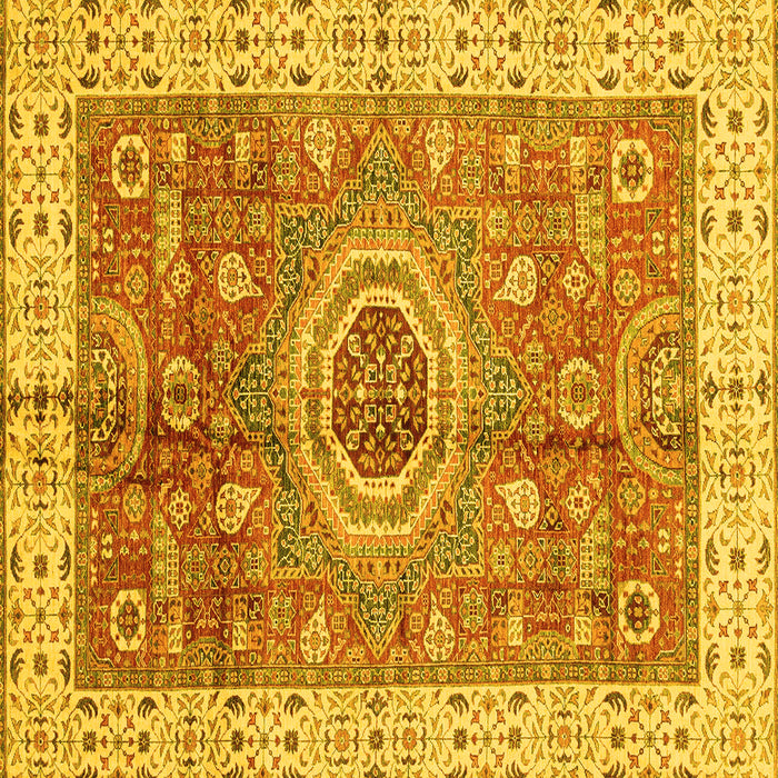 Square Abstract Yellow Modern Rug, abs3765yw