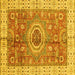 Square Abstract Yellow Modern Rug, abs3765yw