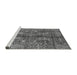 Sideview of Machine Washable Abstract Gray Modern Rug, wshabs3766gry