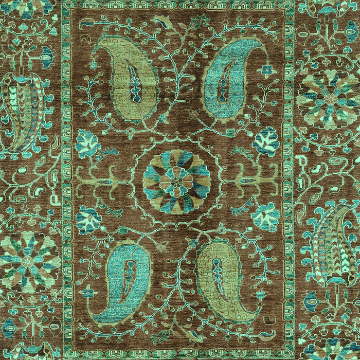 Machine Washable Abstract Turquoise Modern Area Rugs, wshabs3766turq