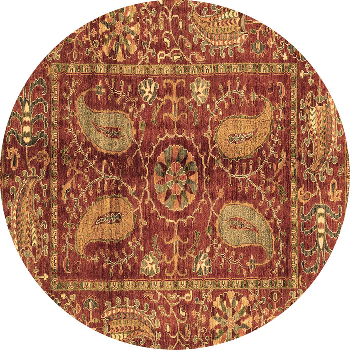 Round Abstract Brown Modern Rug, abs3766brn