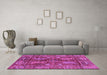 Machine Washable Abstract Purple Modern Area Rugs in a Living Room, wshabs3766pur