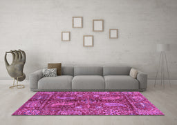 Machine Washable Abstract Purple Modern Area Rugs in a Living Room, wshabs3766pur