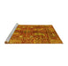 Sideview of Machine Washable Abstract Yellow Modern Rug, wshabs3766yw