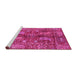 Sideview of Machine Washable Abstract Pink Modern Rug, wshabs3766pnk