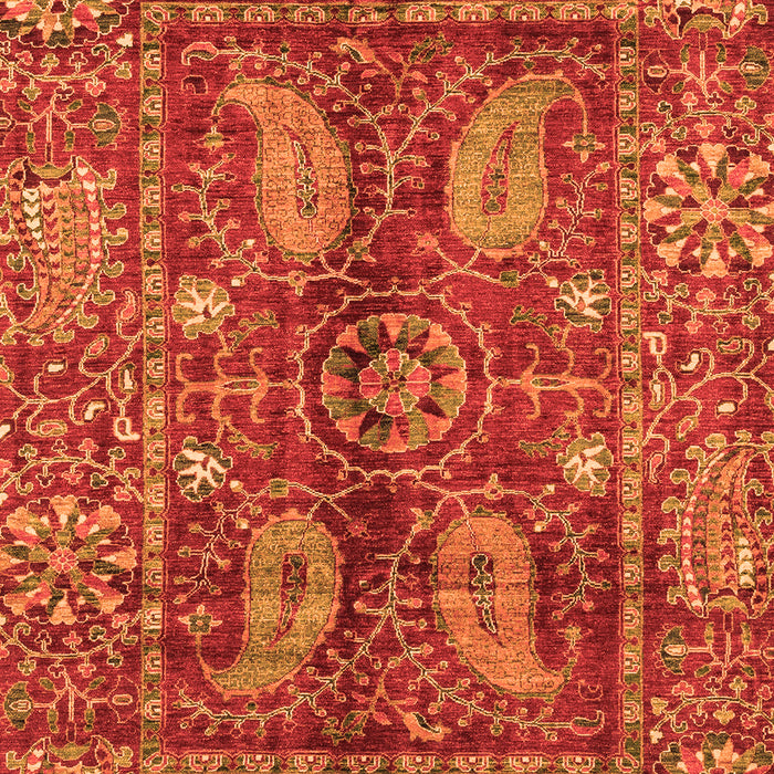 Machine Washable Abstract Orange Modern Area Rugs, wshabs3766org