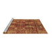 Sideview of Machine Washable Abstract Brown Modern Rug, wshabs3766brn