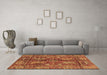 Machine Washable Abstract Brown Modern Rug in a Living Room,, wshabs3766brn