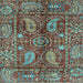 Square Abstract Light Blue Modern Rug, abs3766lblu