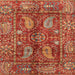 Square Abstract Bronze Brown Modern Rug, abs3766