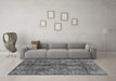 Machine Washable Abstract Gray Modern Rug in a Living Room,, wshabs3766gry