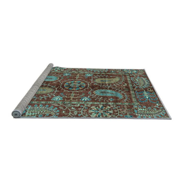 Sideview of Machine Washable Abstract Light Blue Modern Rug, wshabs3766lblu
