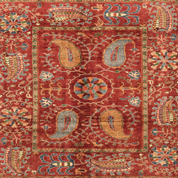 Square Machine Washable Abstract Bronze Brown Rug, wshabs3766